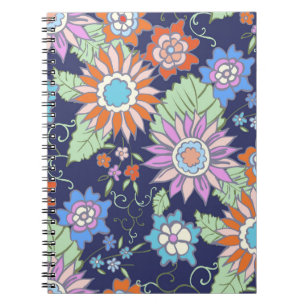 Cuaderno Primavera de patrón de fondo sin soldadura floral 