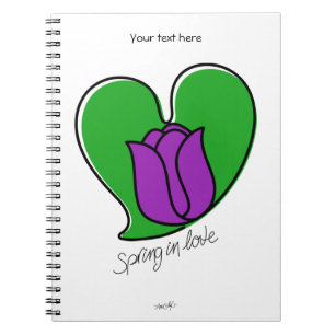 Cuaderno Primavera en amor - Tulipanes morados