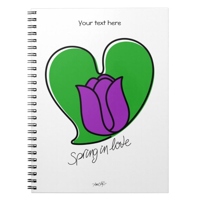 Cuaderno Primavera en amor - Tulipanes morados (Frente)