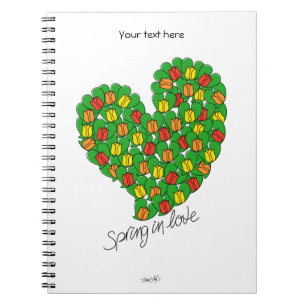 Cuaderno Primavera en tulipanes de color amor (rojo, amaril