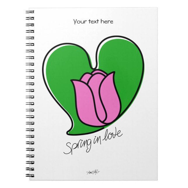 Cuaderno Primavera enamorada - Tulipanes rosados (Frente)