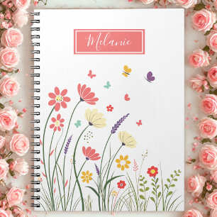 Cuaderno Primavera floral cuta personalizada