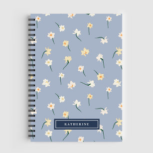 Cuaderno Primavera floral Daffodil   Azul agitado personali