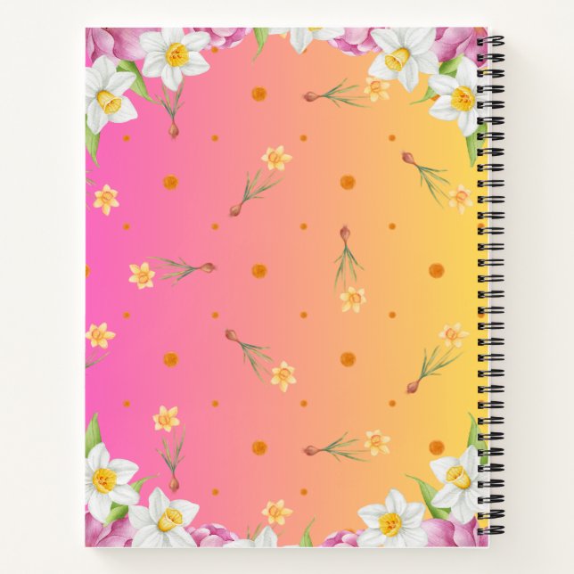 Cuaderno Primavera floral Daffodil | Azul agitado personali (Reverso)