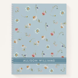 Cuaderno Primavera floral Dusty Azul personalizado