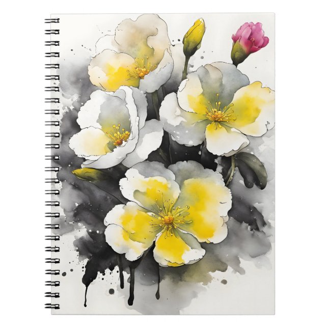 Cuaderno Primavera - Flores de acuarela (Frente)