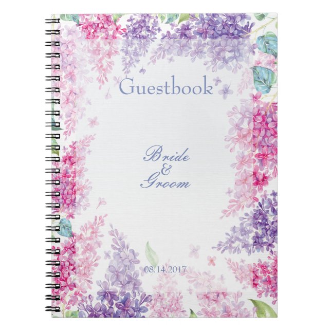 Cuaderno Primavera Lilac Floral Boda invitado (Frente)