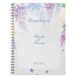 Cuaderno Primavera Lilac Floral Boda invitado