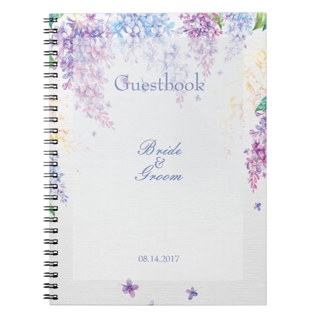 Cuaderno Primavera Lilac Floral Boda invitado (Frente)