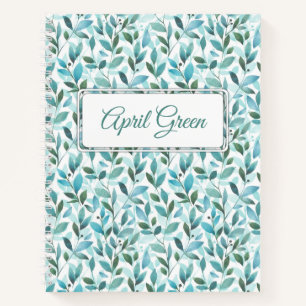 Cuaderno Primavera. Patrón floral de acuarela
