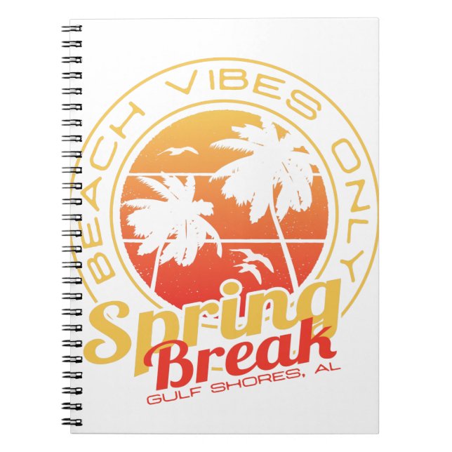 Cuaderno Primavera Rompiendo Playa Vibes Sólo El Golfo De A (Frente)