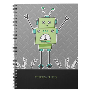 Cuaderno Primaveras verdes felices del robot y del metal