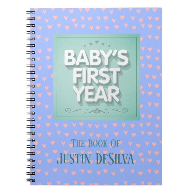 Cuaderno Primer año del bebé personalizado (Frente)
