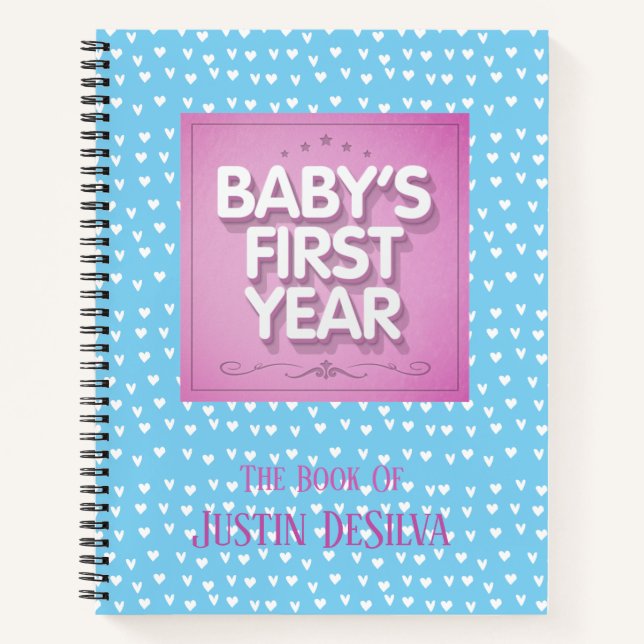 Cuaderno Primer año del bebé personalizado (Anverso)