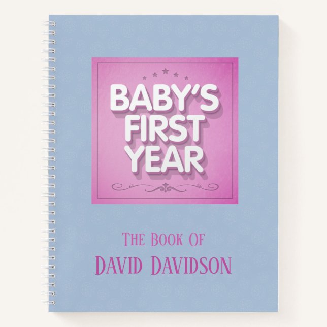 Cuaderno Primer año del bebé personalizado (Anverso)