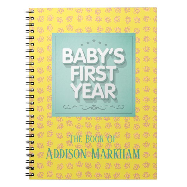 Cuaderno Primer año del bebé personalizado (Frente)