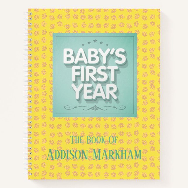 Cuaderno Primer año del bebé personalizado (Anverso)