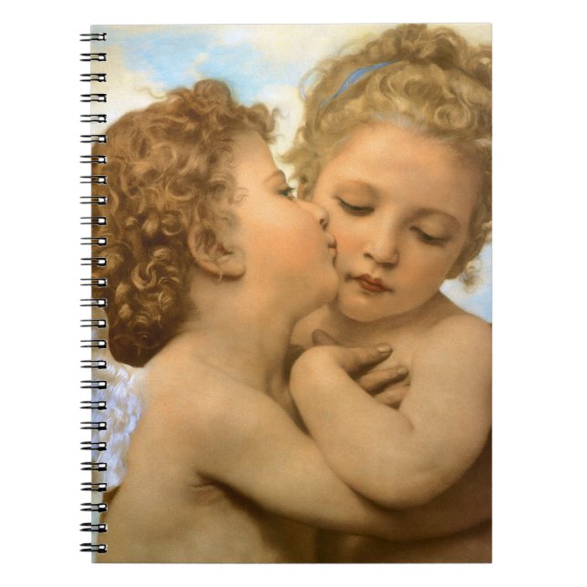 Cuaderno Primer beso (detalle de ángel) de Bouguereau (Frente)