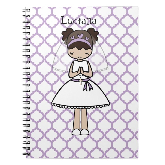 Cuaderno Primer chica personalizado de Latina del día de la (Frente)