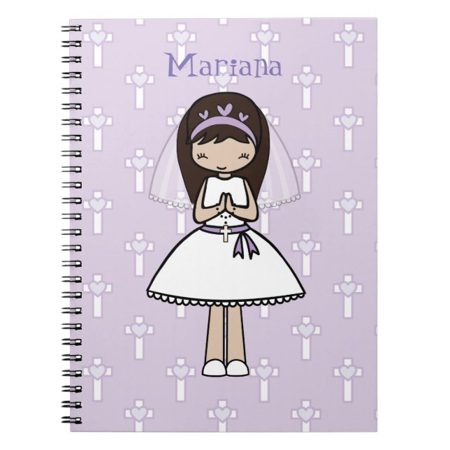 Cuaderno Primer chica personalizado de Latina del día de la (Frente)