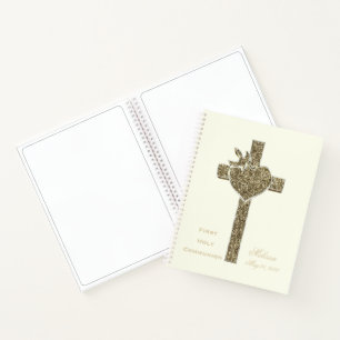 Cuaderno Primer Comunicado Santo Faux Golden Cross Notebook