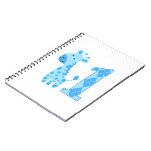 Cuaderno Primer cumpleaños de la jirafa azul