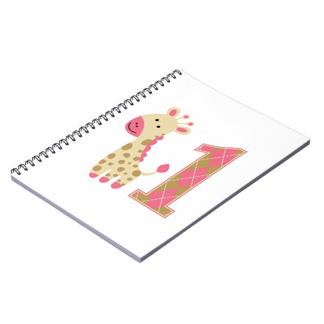 Cuaderno Primer cumpleaños de la jirafa rosa (Lado Izquierdo)