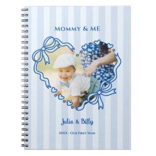 Cuaderno Primer Día de la Madre Foto Cuadro Corazón Lazo Az