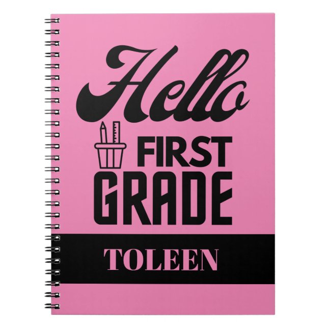Cuaderno Primer grado de Hello personalizado (Frente)