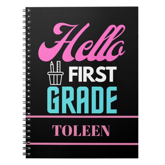 Cuaderno Primer grado de Hello personalizado (Frente)