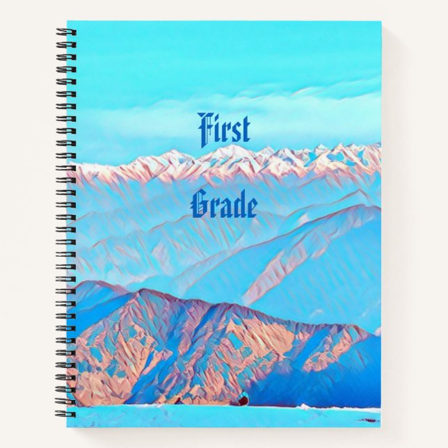 Cuaderno Primer grado de la cordillera Sky Blue Snow (Anverso)