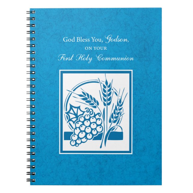 Cuaderno Primera comunión de Godson, Trigo, Uvas Azules (Frente)