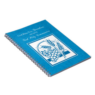 Cuaderno Primera Comunión del nieto Azul, Trigo, Uvas