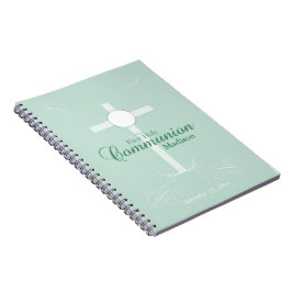 Cuaderno Primera Comunión, guión en verde suave