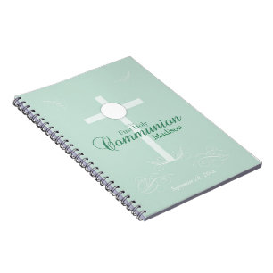 Cuaderno Primera Comunión, guión en verde suave