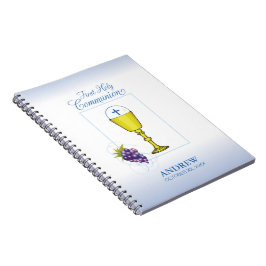 Cuaderno Primera Comunión Niño, Cáliz con Hostia y Uvas