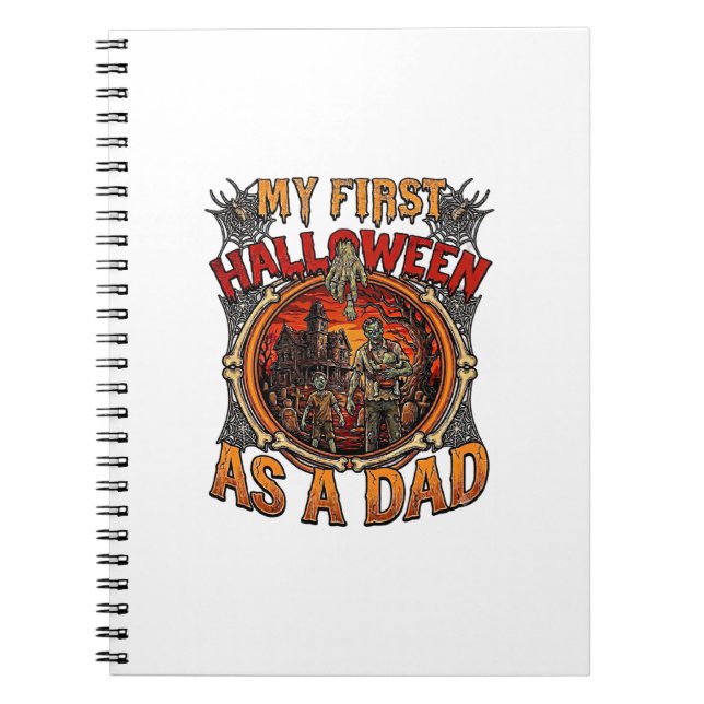 Cuaderno Primera Halloween como papá Zombie Casa Embrujada  (Frente)