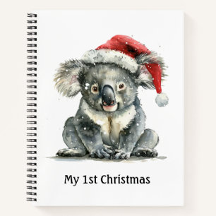 Cuaderno Primera Navidad del Bebé Personalizada Koala Santa