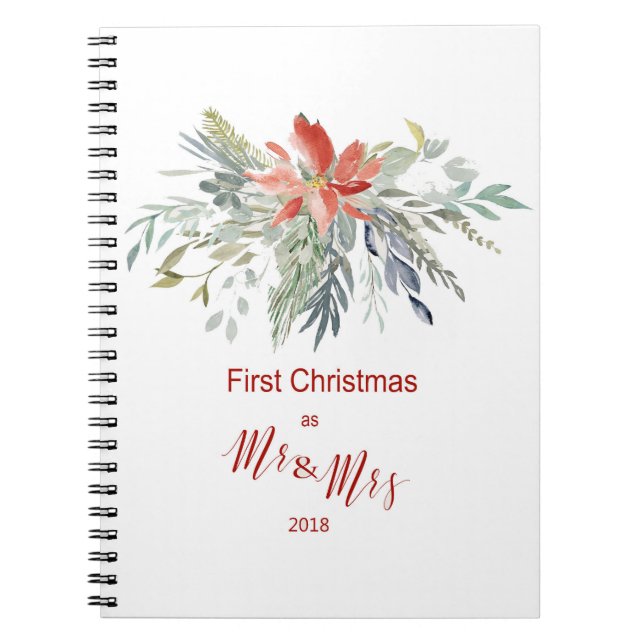 Cuaderno Primera Navidad juntos como Sr. y Sra. (Frente)