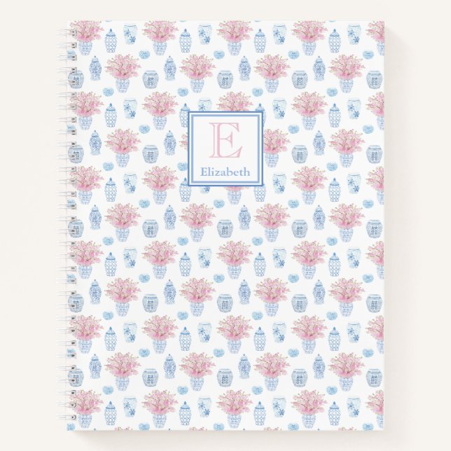 Cuaderno Primeros jales de jengibre rosa azul de las clásic (Anverso)
