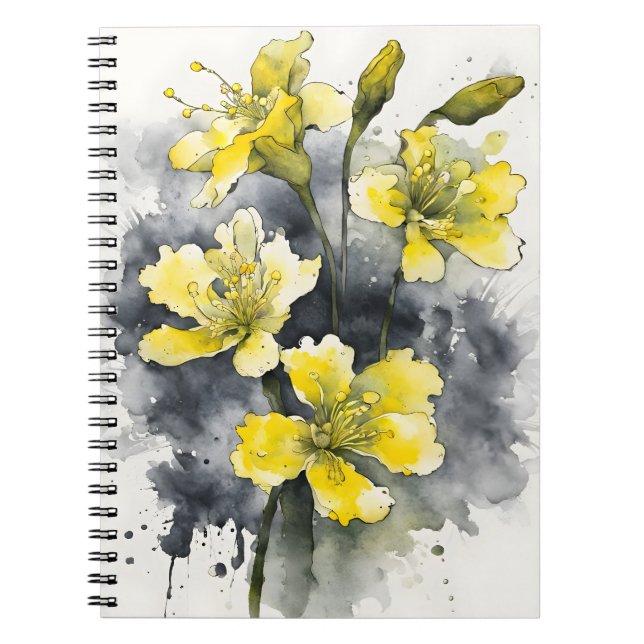Cuaderno Prímula - Flores de acuarela (Frente)