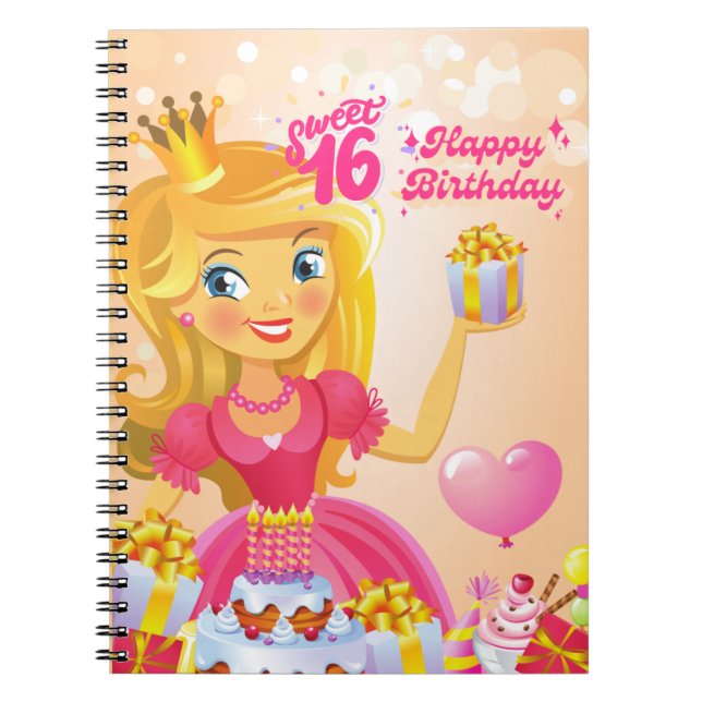 Cuaderno Princesa 16º cumpleaños (Frente)