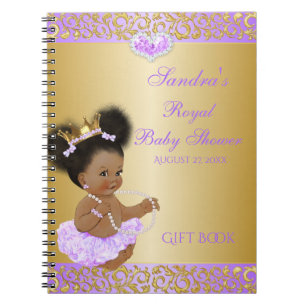 Cuaderno Princesa Afroamericana Lila Regalo Invitado