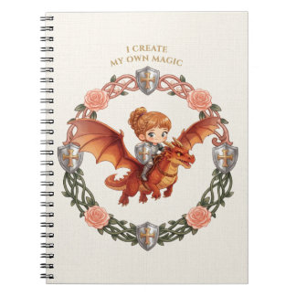 Cuaderno Princesa Caballero Fantasía Dragón Estética Person
