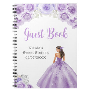 Cuaderno Princesa con un duro vestido púrpura dulce 16 libr