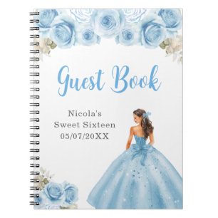 Cuaderno Princesa con vestido azul dulce dieciséis libro de
