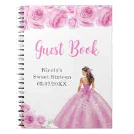 Cuaderno Princesa con vestido rosa dulce dieciséis libro de
