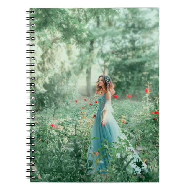 Cuaderno Princesa de Brunette: acuarela de bosque de hadas (Frente)