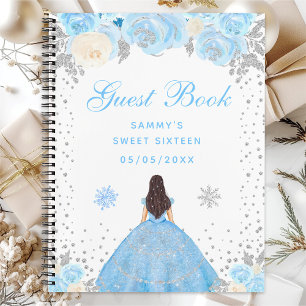 Cuaderno Princesa de Cabello Castaño Invierno Azul Dulces D