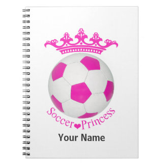 Cuaderno Princesa de fútbol, bola de fútbol rosa